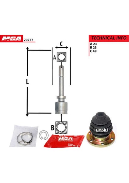 70777 70777 Aks Kafası Iç Sağ Otomatik Vites Megane Iı