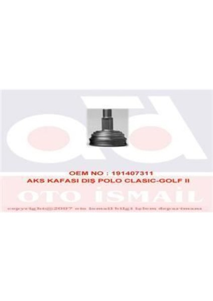 301023 Glanzer 301023 Aks Kafası Dış Polo Classıc Caddy 1.6 1.9 Aft 1y