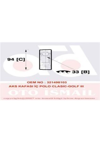 302230 Glanzer 302230 Aks Kafası Iç Golf Iv Bora Polo Classıc Vento Caddy Iı / Cordoba Ibiza 1.6 Akl Ae