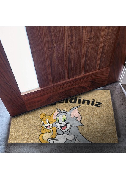 Kedi Köpek Komik Tasarımlı Dekoratif Kapı Önü Paspas, Dış Mekan/ev Içi/banyo/mutfak/yatak Odası/giriş Paspasları