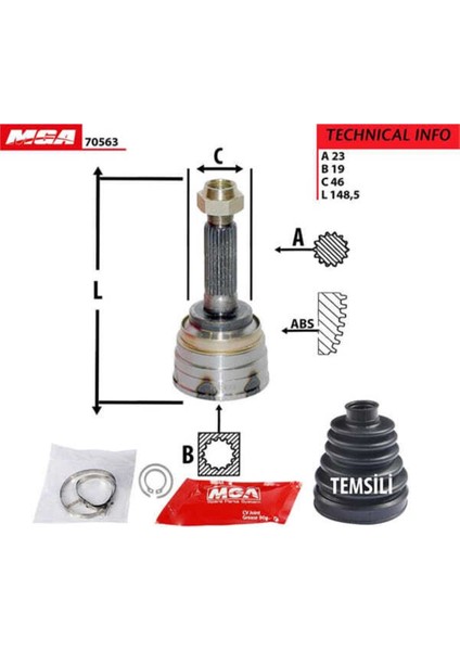 70563 70563 Aks Kafası Dış Spark 05-10 / Matız 96-03 23×19×46