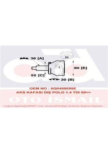 306216 Glanzer 306216 Aks Kafası Polo 02-14 / Cordoba Ibiza / Fabia Roomster 1.4 Tdı