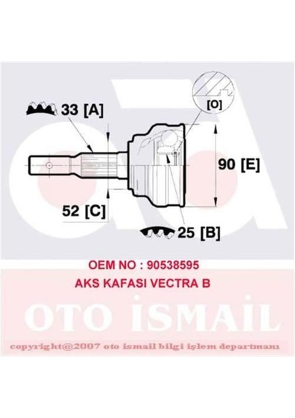 606-289 606-289 Aks Kafası Dış C4 04- / Astra G 98-05 Vectra B 96-02 Zafira A 98-05 2.0 16V 1.6 2.0 Dı