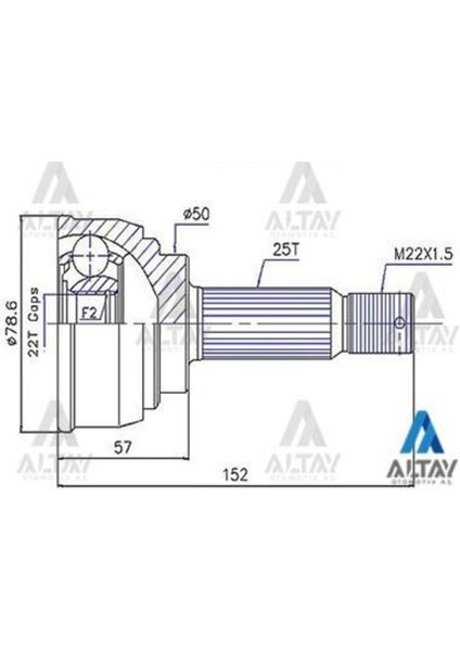 1723 1723 Aks Kafası Dış Accent 95-06 Excel 90-94 Lancer 84-91 Getz 03-06 Benzinli 25X50X22