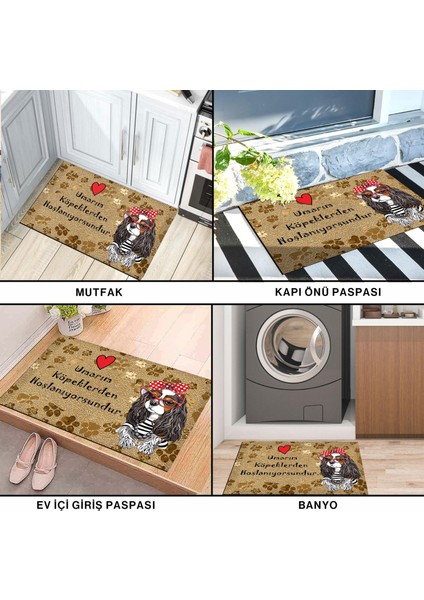 Kedi Köpek Komik Tasarımlı Dekoratif Kapı Önü Paspas, Dış Mekan/ev Içi/banyo/mutfak/yatak Odası/giriş Paspasları