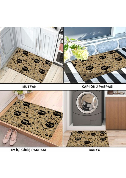 Kedi Köpek Komik Tasarımlı Dekoratif Kapı Önü Paspas, Dış Mekan/ev Içi/banyo/mutfak/yatak Odası/giriş Paspasları
