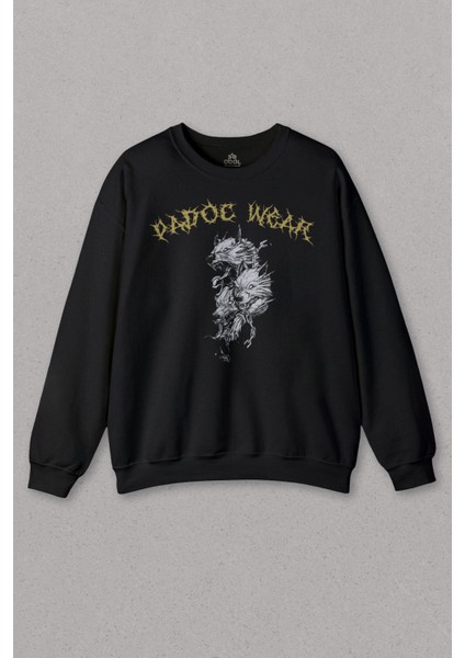 Unisex Sweatshirt Wolf Padoc Kurt Exclusive Gothic Dark Baskılı Sweat