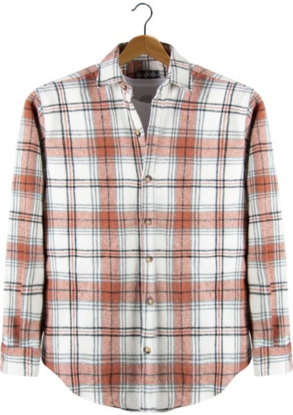 Turuncu Regular Kalıp Gömlek Yaka Ekoseli Oduncu Gömlek TRP23K-MDL02-041223 fiyatları