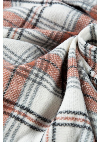 Turuncu Regular Kalıp Gömlek Yaka Ekoseli Oduncu Gömlek TRP23K-MDL02-041223 fırsatları