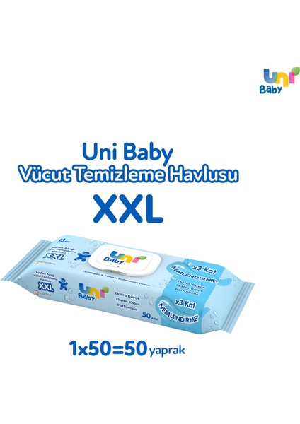 Uni Baby Vücut Temizleme Havlusu XXL / Islak Mendil