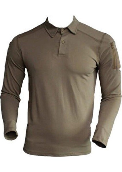 Tactical T-Shirt Uzun Kol Bej