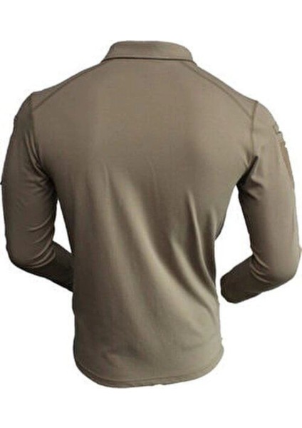 Tactical T-Shirt Uzun Kol Bej