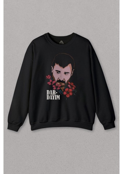Unisex Sweatshirt Azer Bülbül Dardayım Arabesk Baskılı Sweat