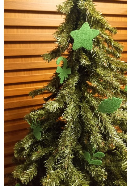 12'li Yeşil Keçe Yılbaşı Süsü, Yılbaşı Ağacı,Yeni Yıl , Mery Christmas fiyatları