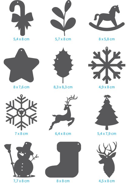 12'li Yeşil Keçe Yılbaşı Süsü, Yılbaşı Ağacı,Yeni Yıl , Mery Christmas fırsatları