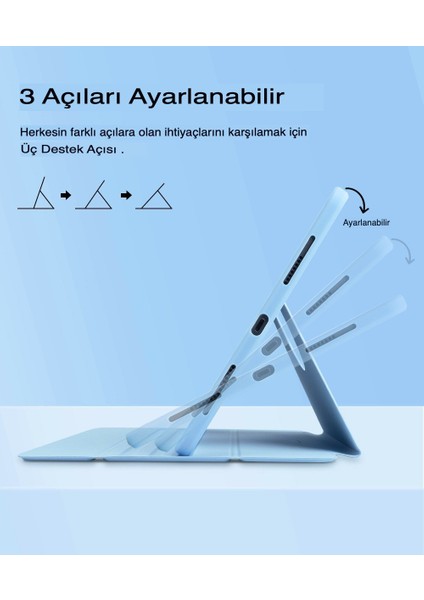 Apple iPad 10.2 (8.nesil) Kılıf Uyku Modlu Kalemlikli Kalem Bölmeli Zipax-Starling