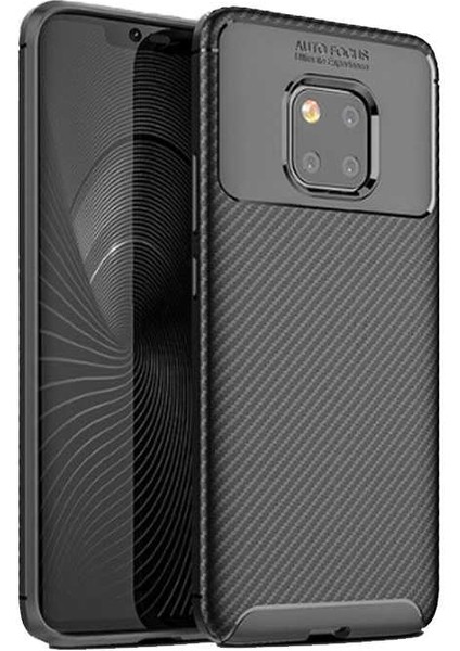 Huawei Mate 20 Pro Kılıf Karbon Görünümlü Silikon Zipax-Zr-Negro