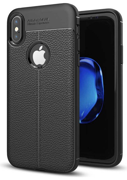 Apple iPhone x Kılıf Deri Görünümlü Silikon Zipax-Zr-Niss
