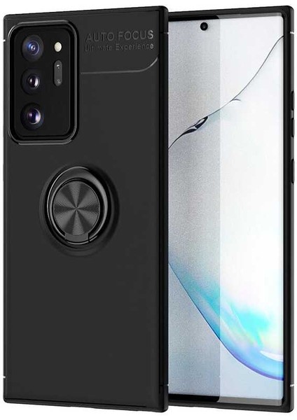 Samsung Galaxy Note 20 Ultra Kılıf Ravel Yüzüklü Standlı Silikon Kapak