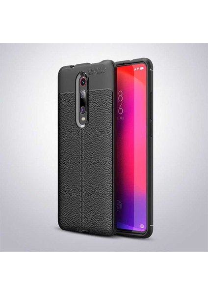 Xiaomi Mi 9t Kılıf Deri Görünümlü Silikon Zipax-Zr-Niss