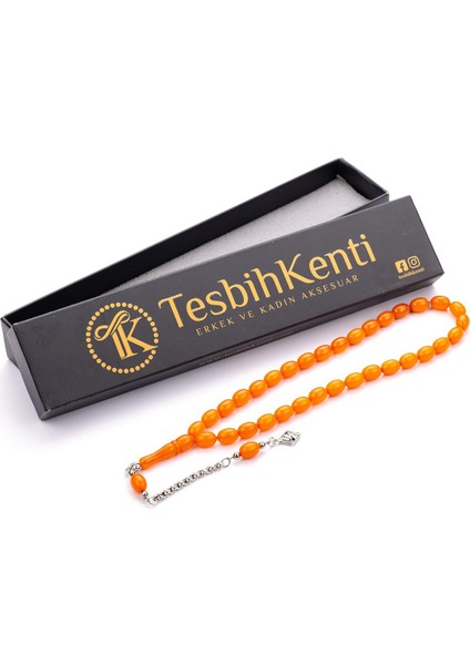 Güzel Çekimli Turuncu Renk Toz Kehribar Tesbih indirimleri