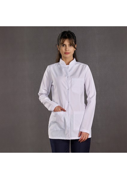 Kadın Hakim Yaka Laboratuvar Önlüğü Alpaka Kumaş