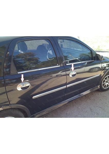 Ebal Oto Opel Corsa C Krom Kapı Kolu+Çerçeve 4 Kapı 2000-2007 P. Çelik