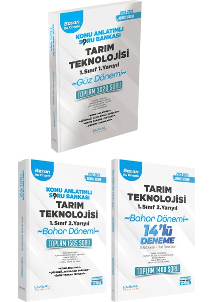 Açıköğretim Güz ve Bahar Dönemi Tarım Teknolojisi 1.Sınıf Konu Anlatımlı - Soru Bankası - Deneme