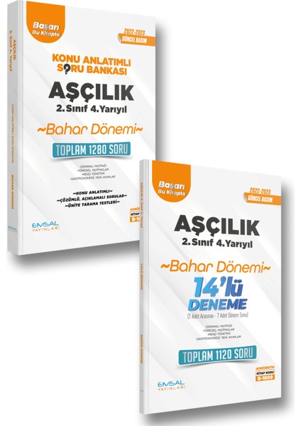 Açıköğretim 2024 Güz Dönemi Aşçılık 2.Sınıf 4.Yarıyıl Konu Anlatımlı - Soru Bankası - Deneme