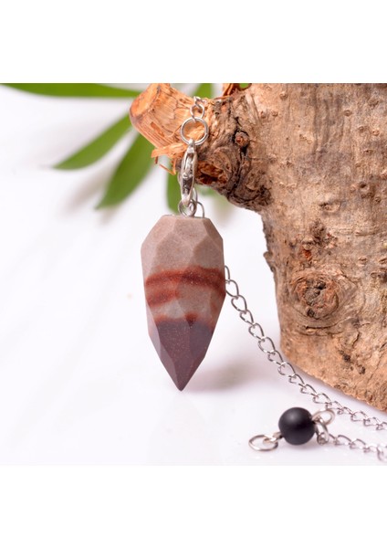 Faset Kesim Jasper Taşı Pandül ( Shiva Lingam ) - Sarkaç