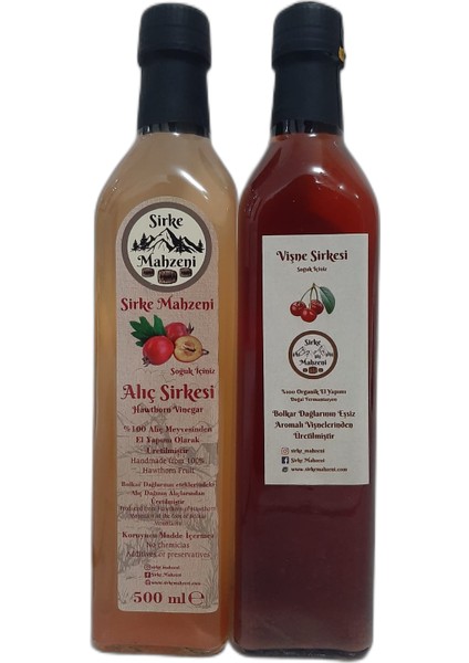 Vişne Sirkesi+Alıç Sirkesi 500ML 2li Paket
