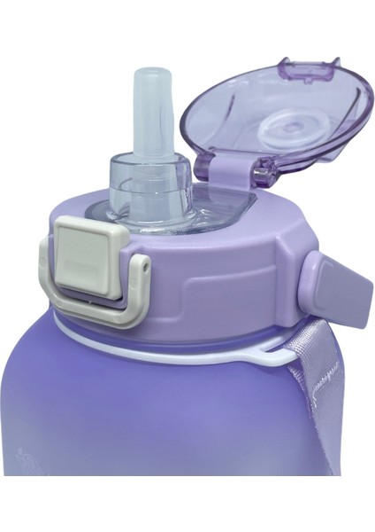 1100ML Pipetli/pipetsiz Kullanım Sevimli Hayvanlar Desenli Kulplu Askılı Tritan Su Matara