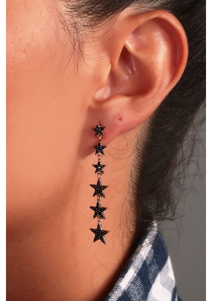 925 Ayar Gümüş Sallantılı Yıldız Küpe SKU0964