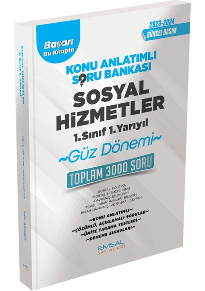 Açıköğretim 2024 Güz Dönemi Sosyal Hizmetler 1.Sınıf 1.Yarıyıl Konu Anlatımlı - Soru Bankası - Deneme