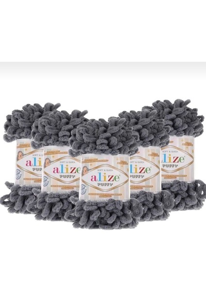 El Örgü Ipliği 5’li Paket - 87 Koyu Gri