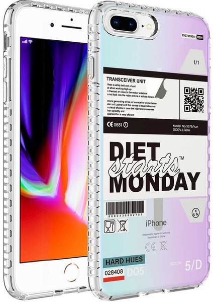 Apple iPhone 7 Plus Kılıf Airbag Kenarlı Renkli Desenli Silikon Elegans Kapak