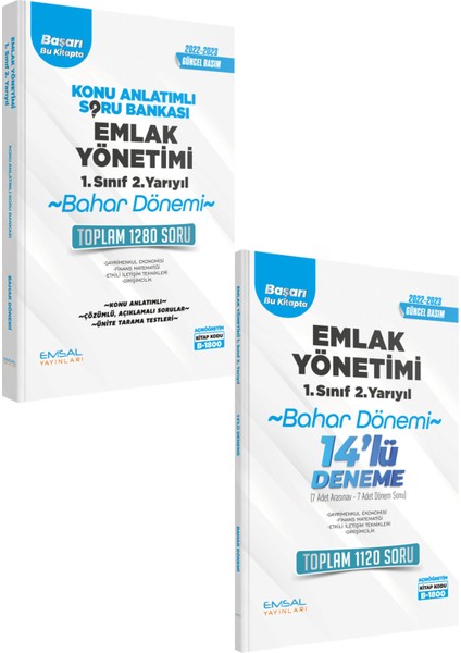 Açıköğretim 2024 Güz Dönemi Emlak Yönetimi 1.Sınıf 2.Yarıyıl Konu Anlatımlı - Soru Bankası - Deneme