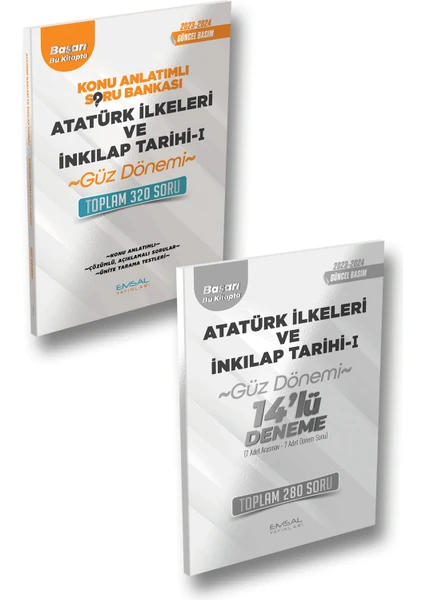 Emsal Yayınları Açıköğretim 2024 Güz Dönemi Atatürk İlkeleri ve İnkılap Tarihi 1 Konu Anlatımlı - Soru Bankası - Deneme