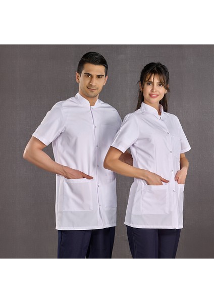 Kadın Hakim Yaka Kısa Kol Kısa Önlük Hemşire Eczacı Öğretmen Doktor Alpaka Kumaş modelleri