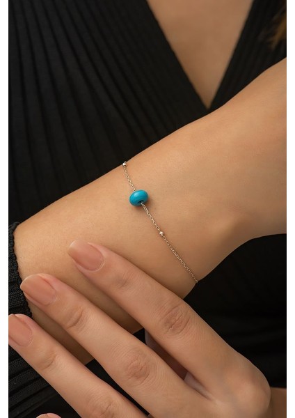 Cam Taşlı Gümüş Bileklik