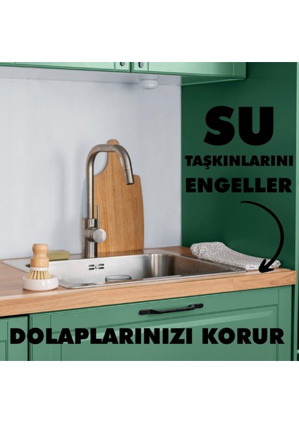 Mutfak Banyo Tezgahı Su Kesici Yapışkanlı Bariyer 2 Metre Şeffaf