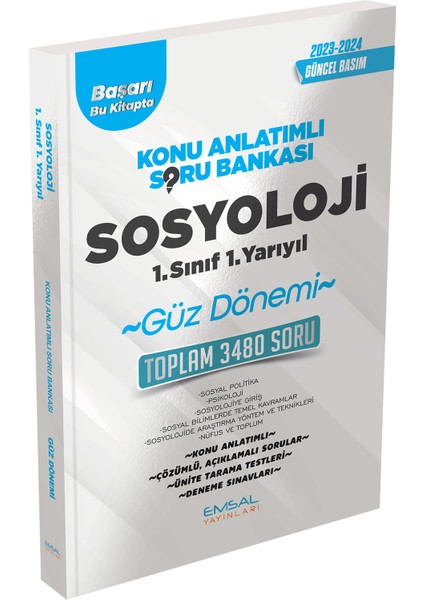 Açıköğretim Sosyoloji 1.Sınıf 1.Yarıyıl Konu Anlatımlı - Soru Bankası - Deneme