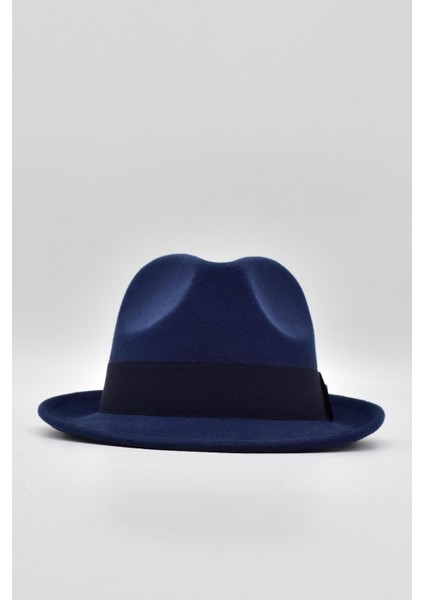 Erkek Lacivert Keçe Trilby Fötr Şapka modelleri