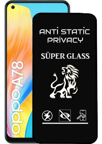 Caseworld Oppo A78 4g Tam Kaplayan Anti Statik Hayalet Süper Cam Ekran Koruyucu
