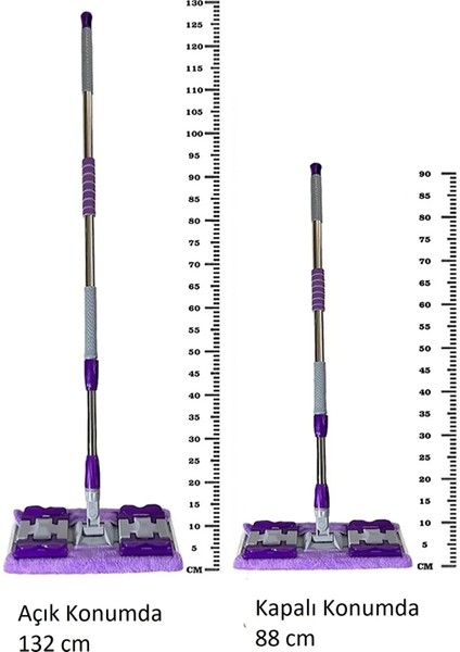 Kıskaçlı Cam Silme Mopu Mikrofiber Yedek Bezli Yer Duvar Fayans Silme Mopu