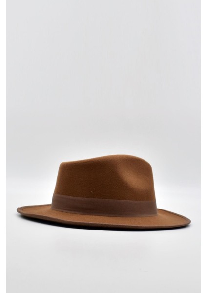 Vintage Erkek Fedora Fötr Şapka Panama Ingiliz Trilby Kasket Taba fırsatları