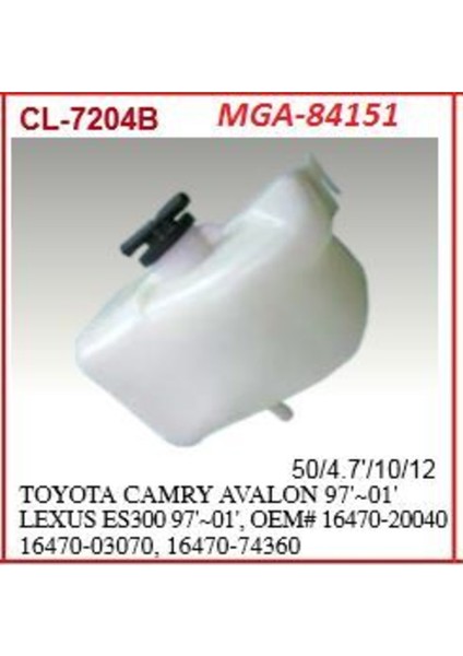 84151 84151 Radyatör Yedek Su Deposu Camry 96-