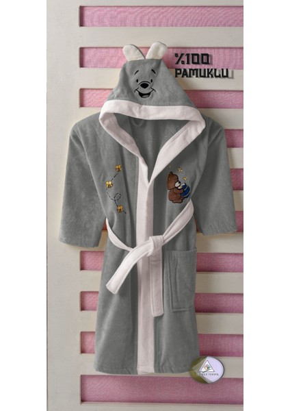Tombik %100 Pamuklu Kadife Çocuk Bornozu 4-5 YAŞ