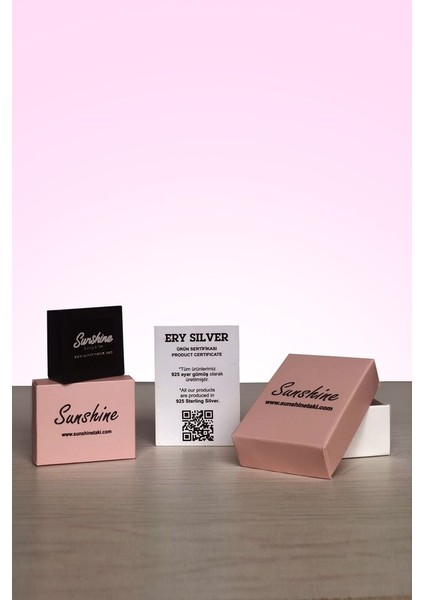 925 Ayar Rose Kaplamalı Mavi Taşlı Güneş Tasarım Gümüş Kolye modelleri