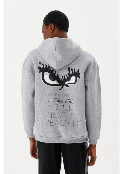 Erkek Sweatshirt Kapüşonlu Gri Melanj M500271 fiyatları